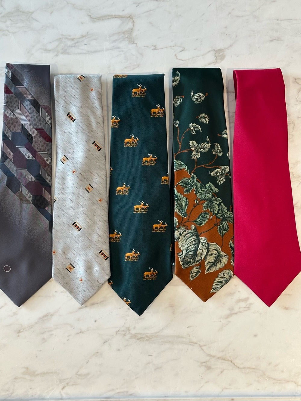 Vintage 1970’s Men’s Tie Bundle of 5 Ties